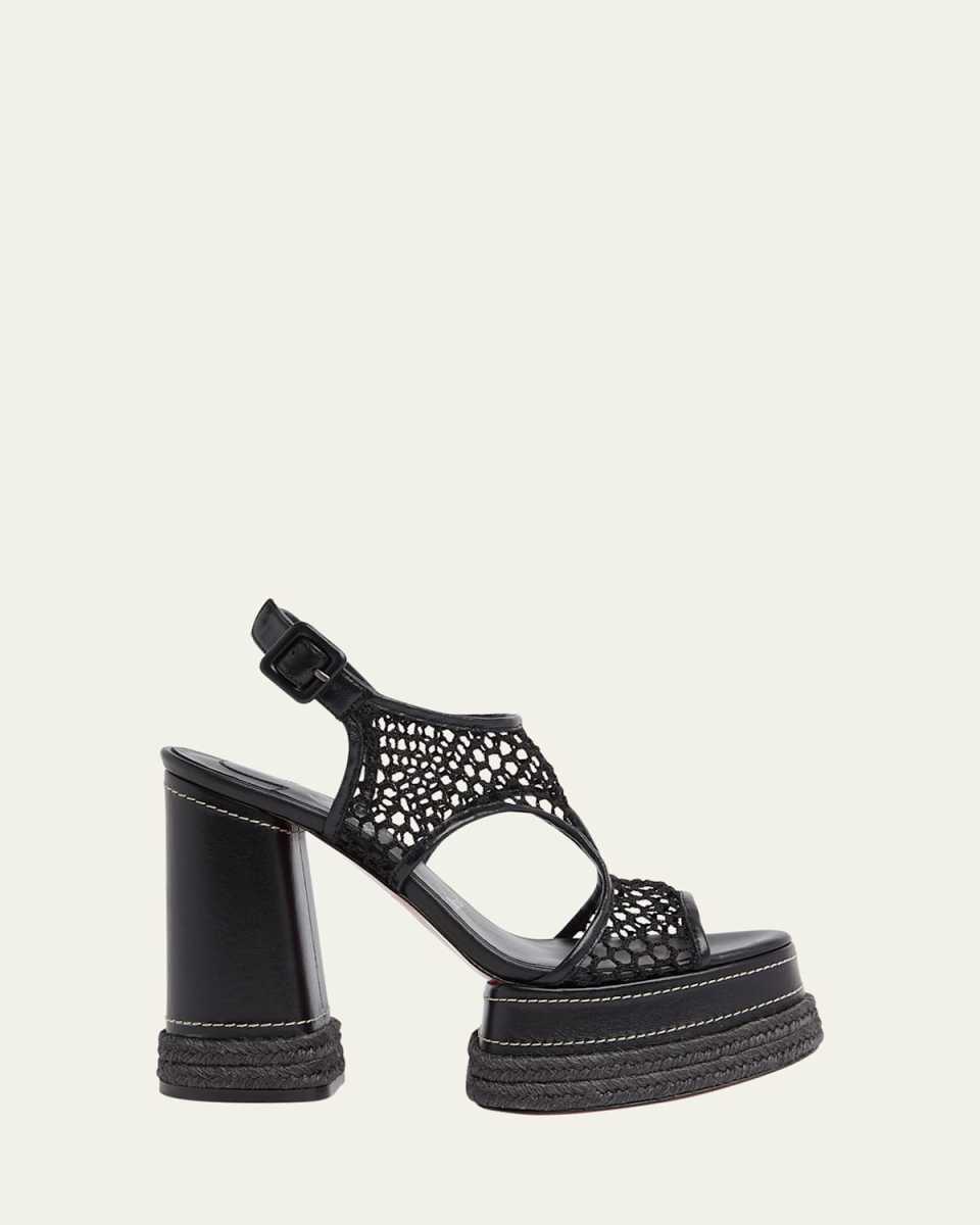 Almeja Net Red Sole Platform Espadrilles